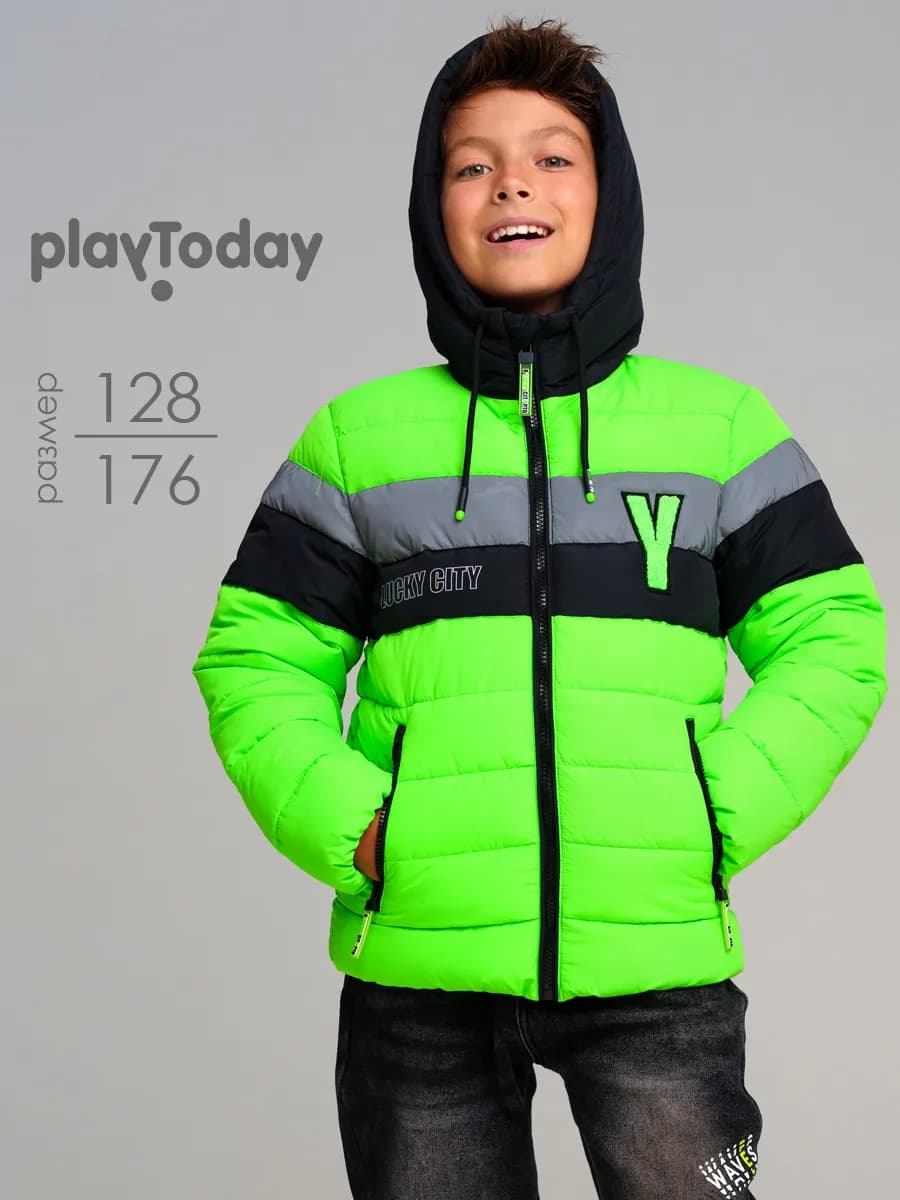 Куртка зимняя подростковая на флисе с капюшоном