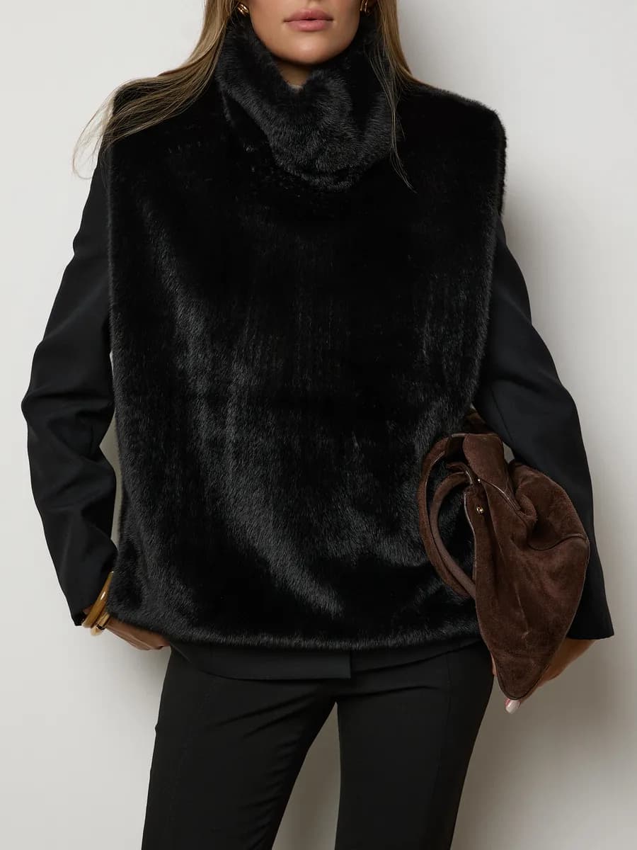 Шарф зимний меховой манишка из экомеха норки снуд теплый эко