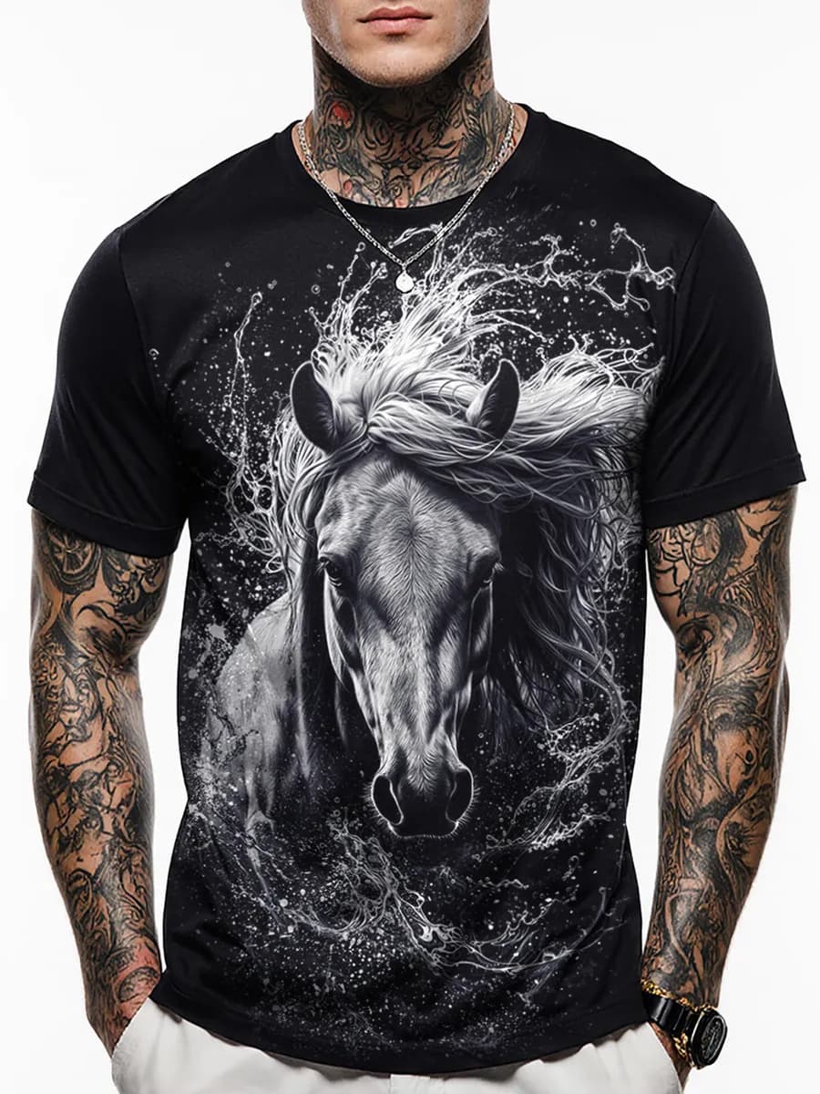 Новогодняя футболка с Конем 2026