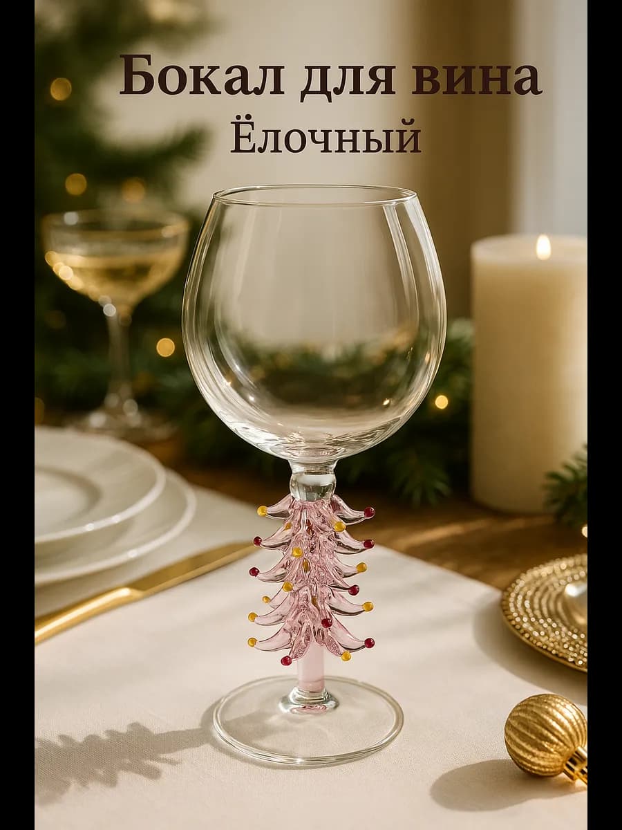 Бокал новогодний для вина «Ёлочный» стекло