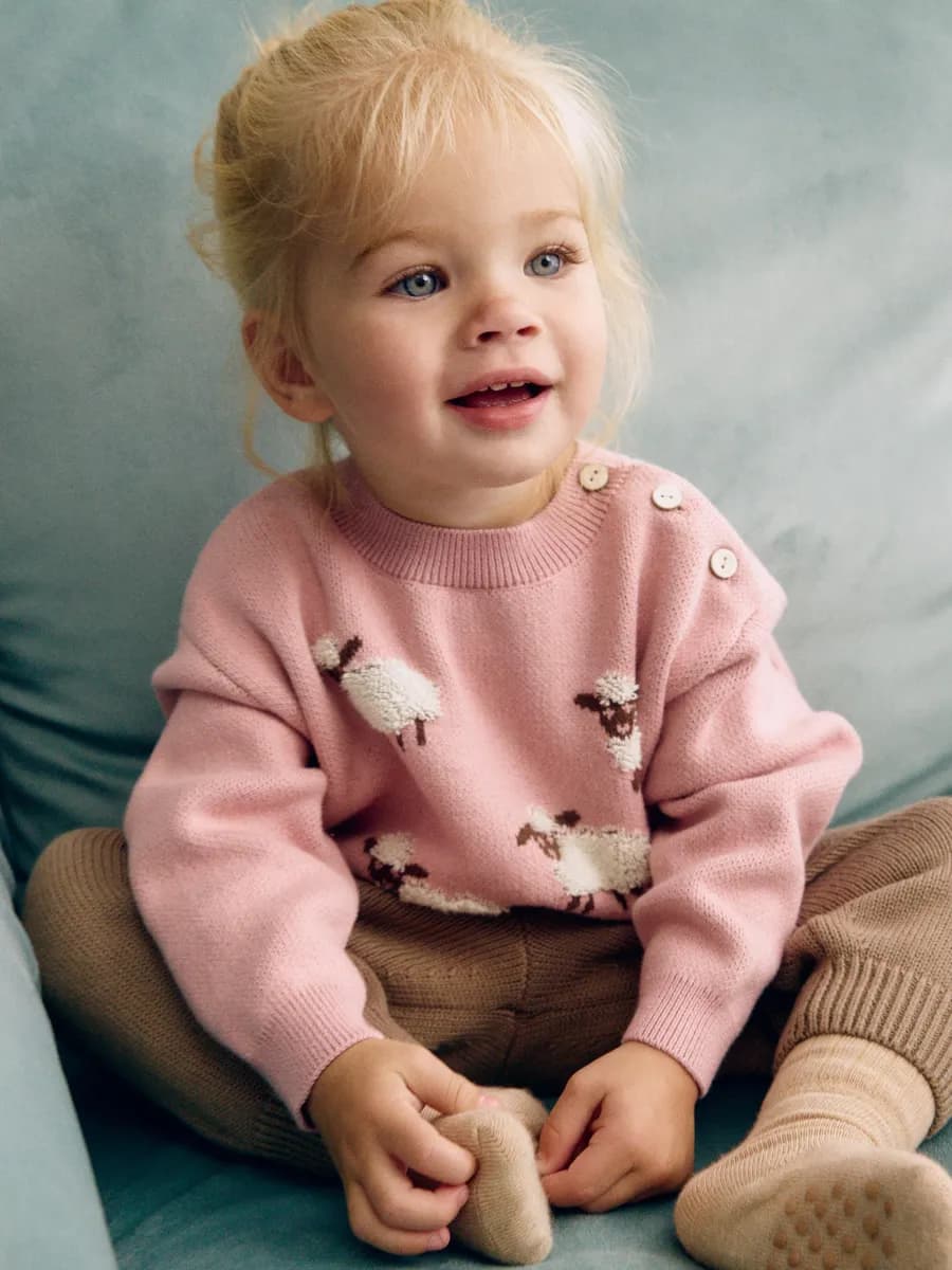 Вязаный джемпер из хлопка с принтом