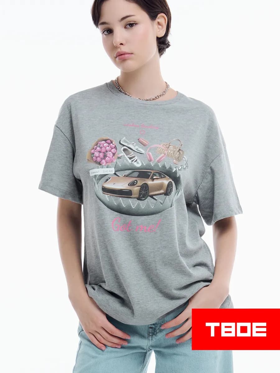 Футболка оверсайз с принтом Wishes