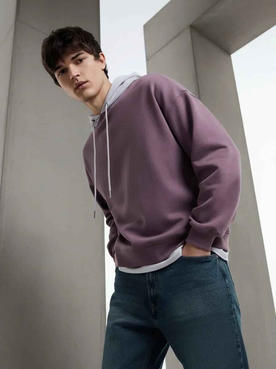 Худи оверсайз с контрастным капюшоном