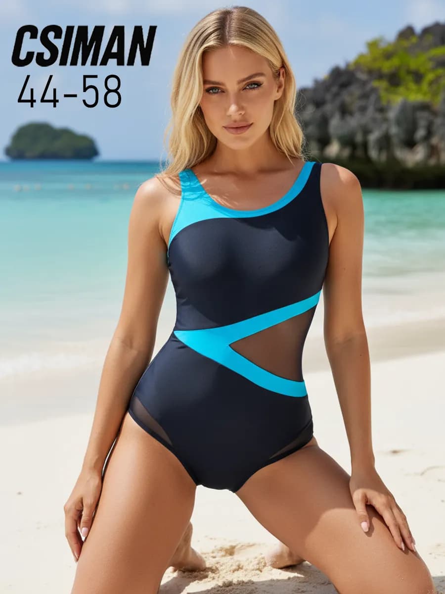 Купальник женский слитный спортивный для бассейна пляжа