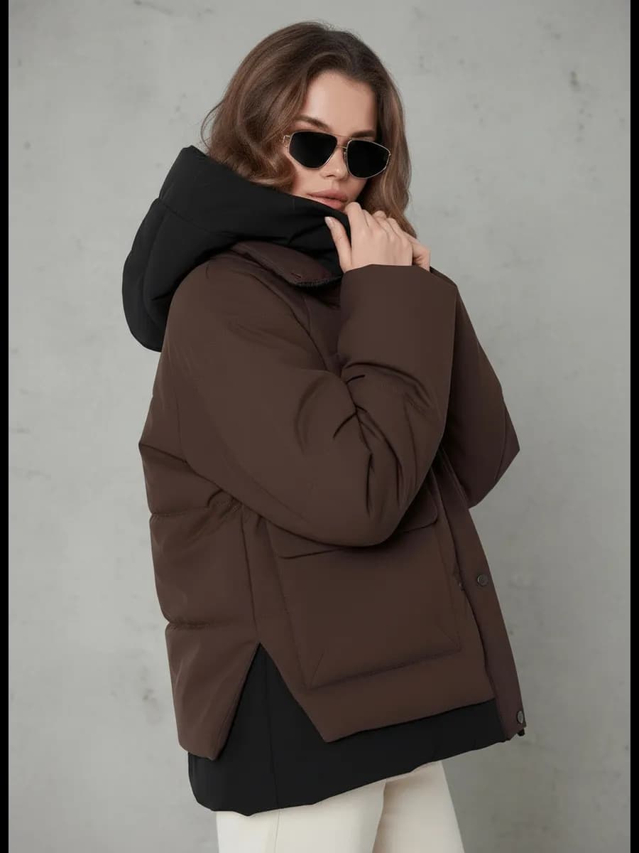 Куртка демисезонная с капюшоном удлиненная - фото 1