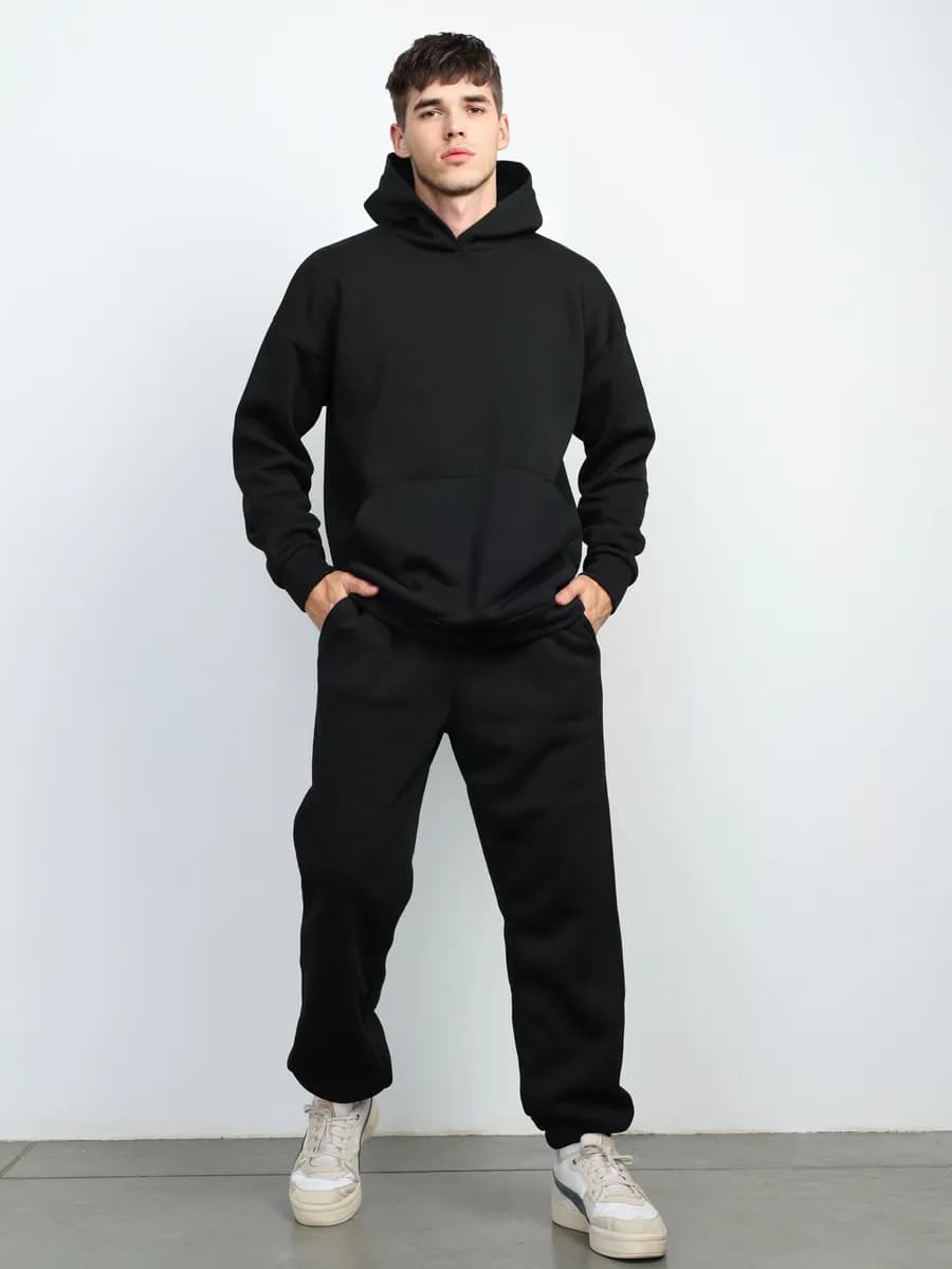 Теплый костюм с начесом оверсайз больших размеров