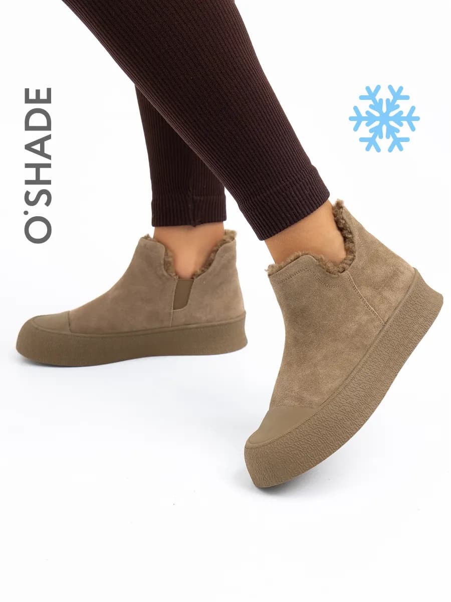 Ботинки женские зимние замшевые