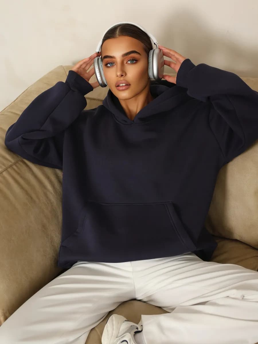 Худи оверсайз с капюшоном теплое с начесом