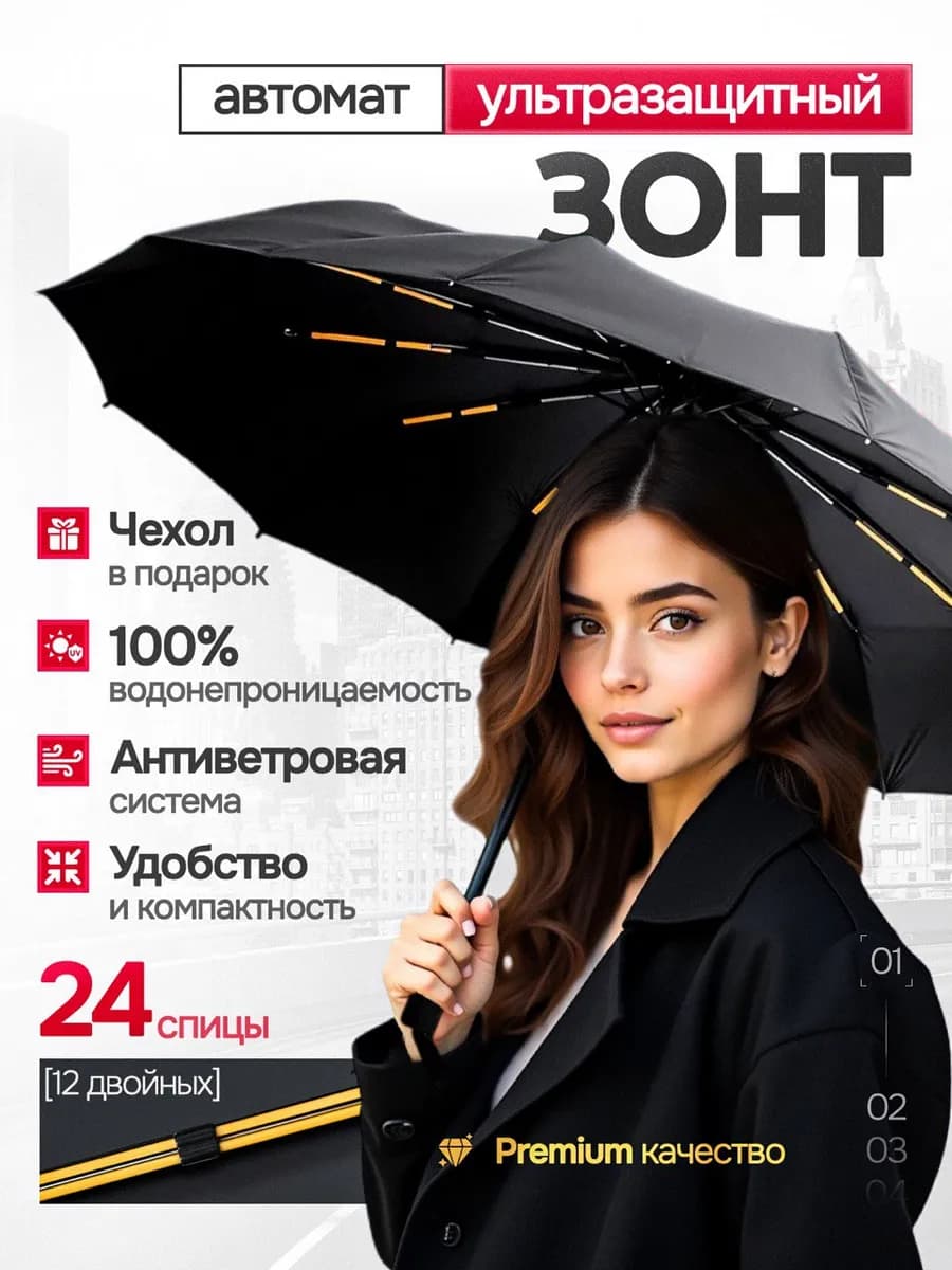 Зонт автомат антиветер ультразащитный