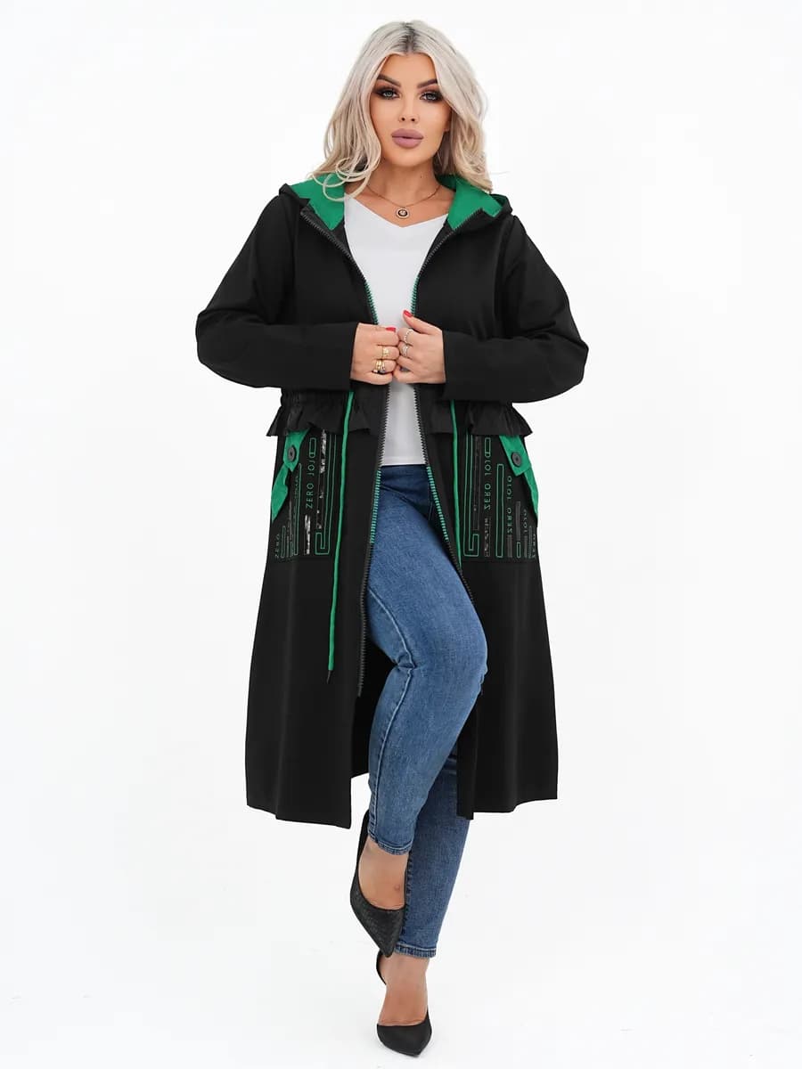 Кардиган удлиненный с капюшоном легкое пальто