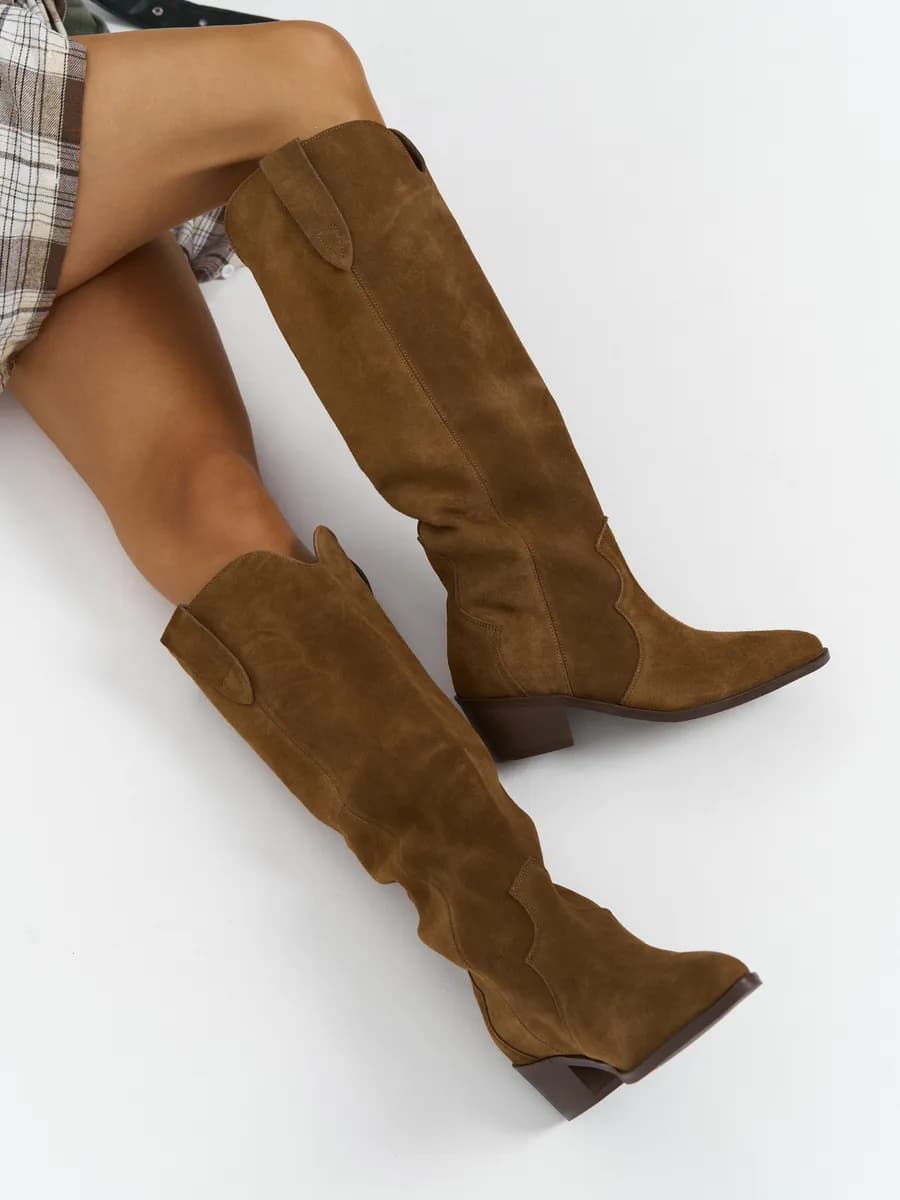 Казаки на каблуке сапоги демисезонные - фото 1