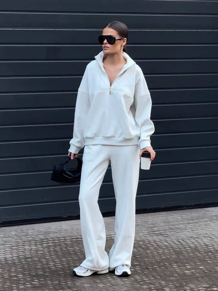 Костюм спортивный с начесом на молнии оверсайз