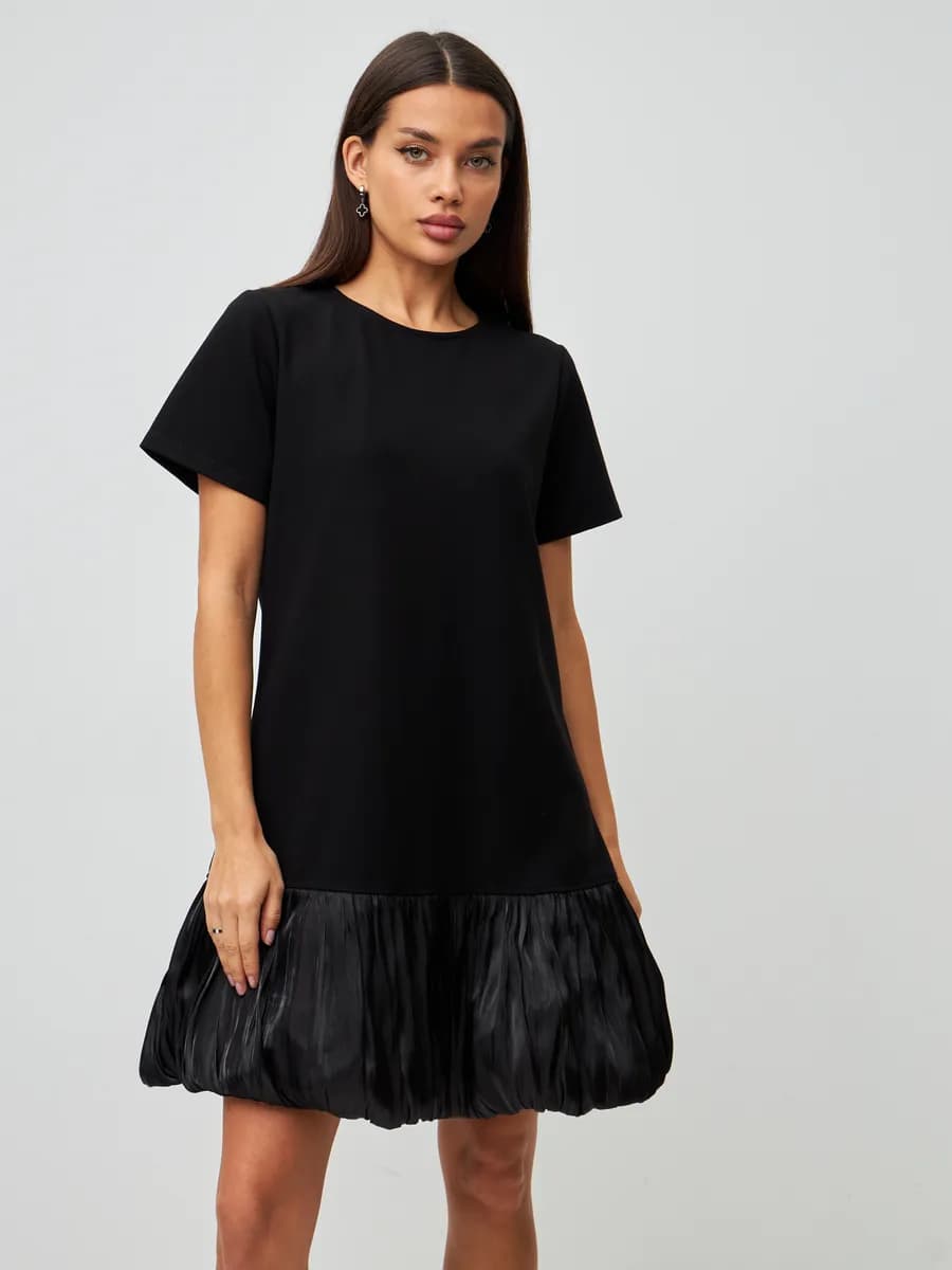 Платье футболка нарядное с юбкой баллон вечернее