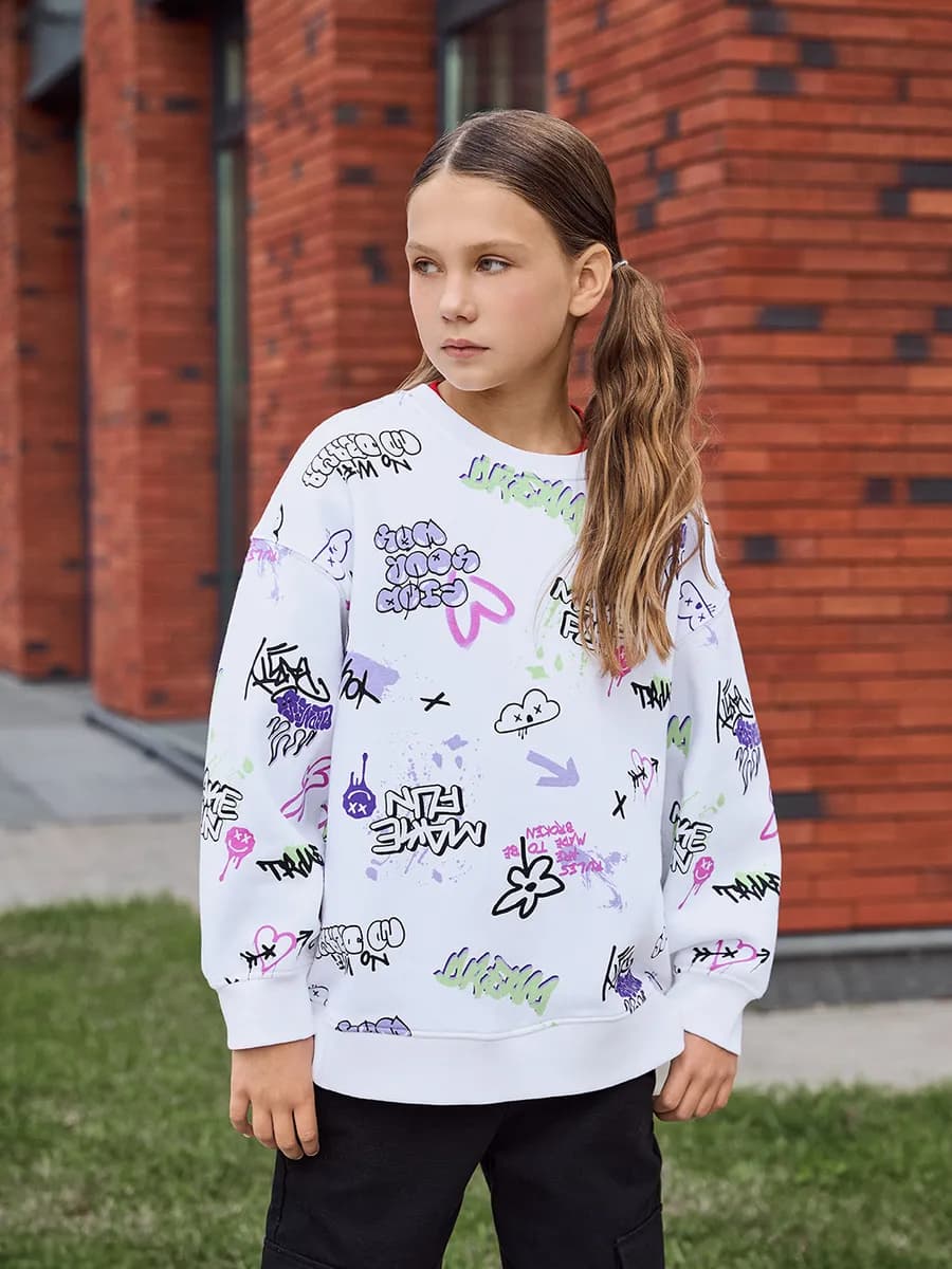 Свитшот осенний оверсайз с начёсом