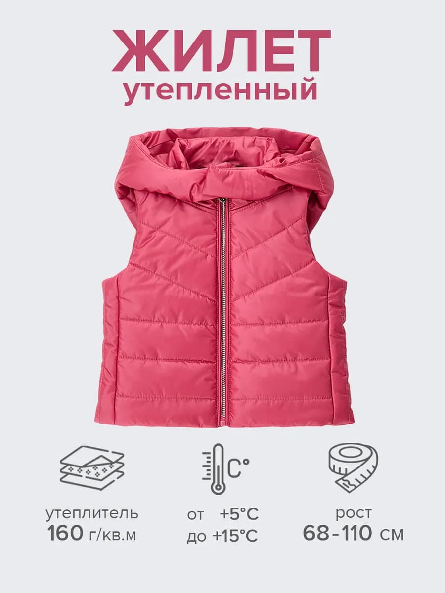 Жилетка утепленная весенняя с капюшоном для малыша