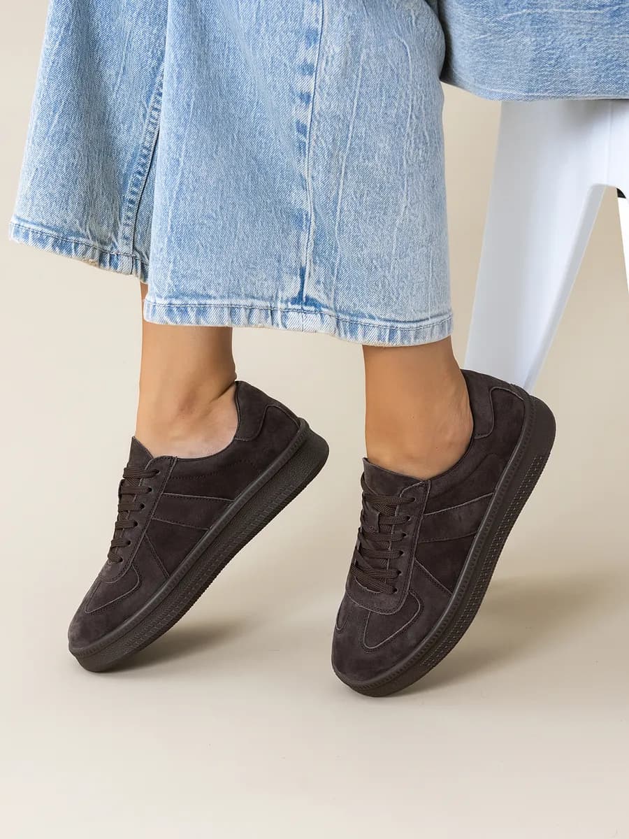 Кеды замшевые на толстой подошве