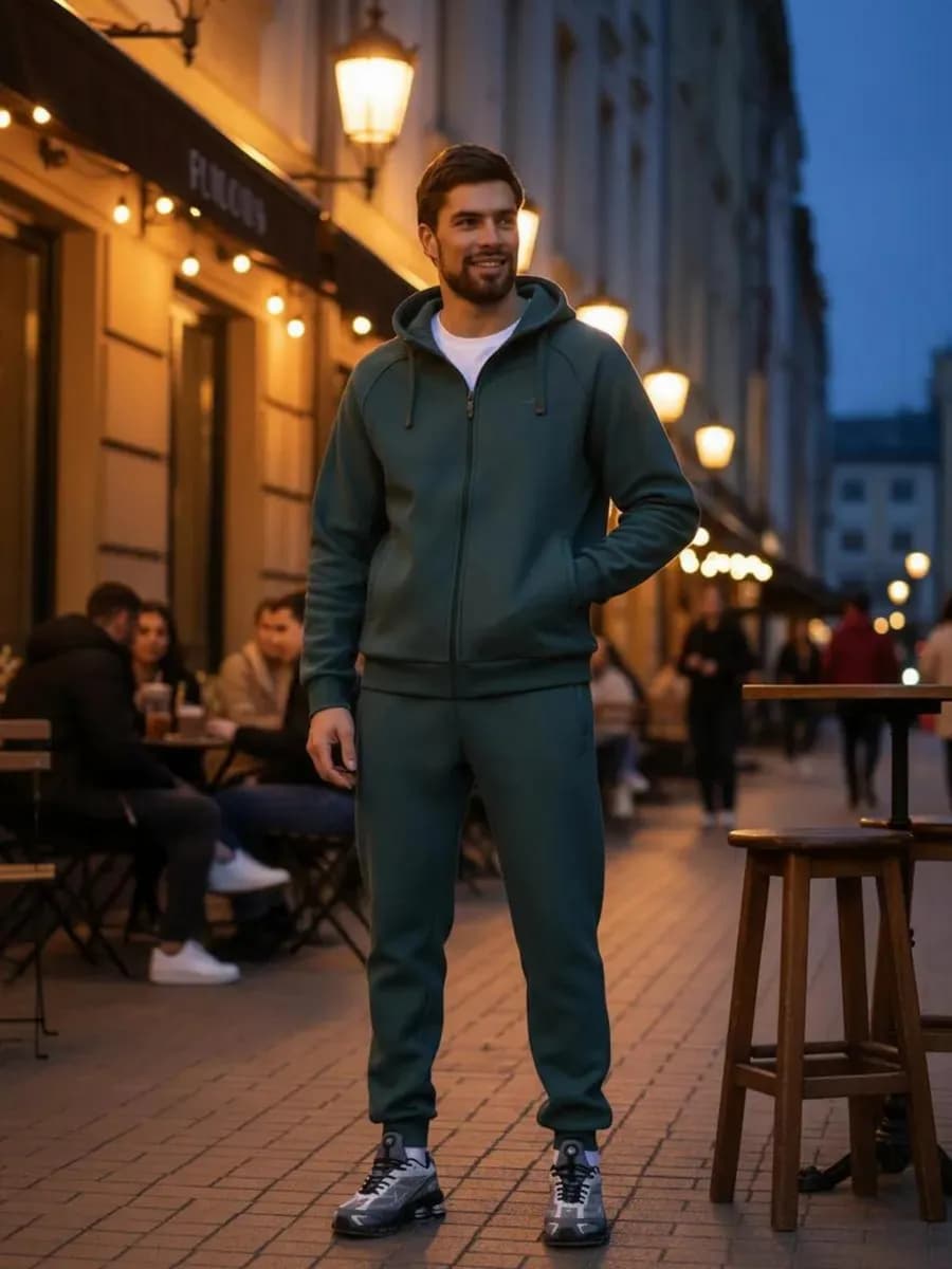 Спортивный костюм теплый на молнии с капюшоном