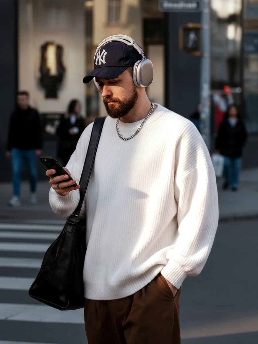 Свитер теплый оверсайз вязаный