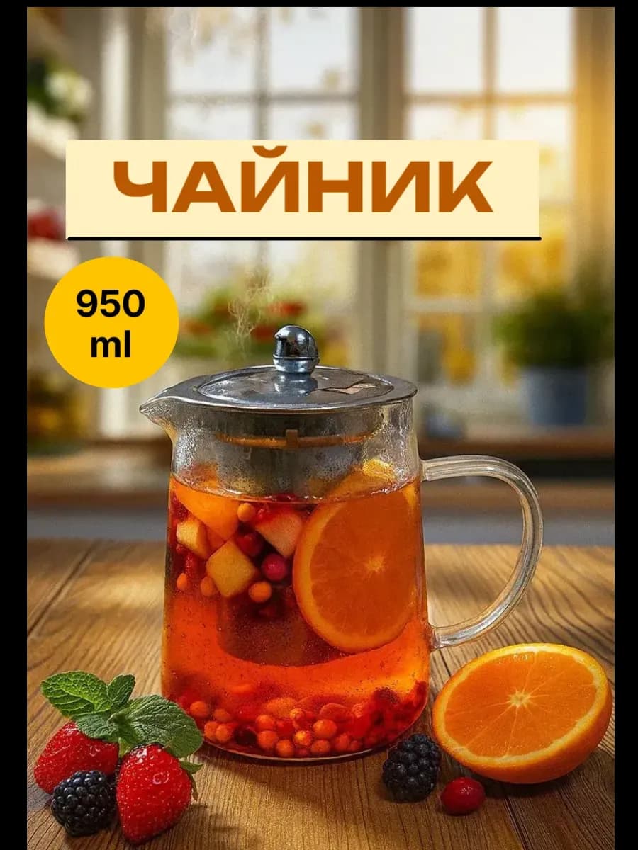 Чайник заварочный стеклянный