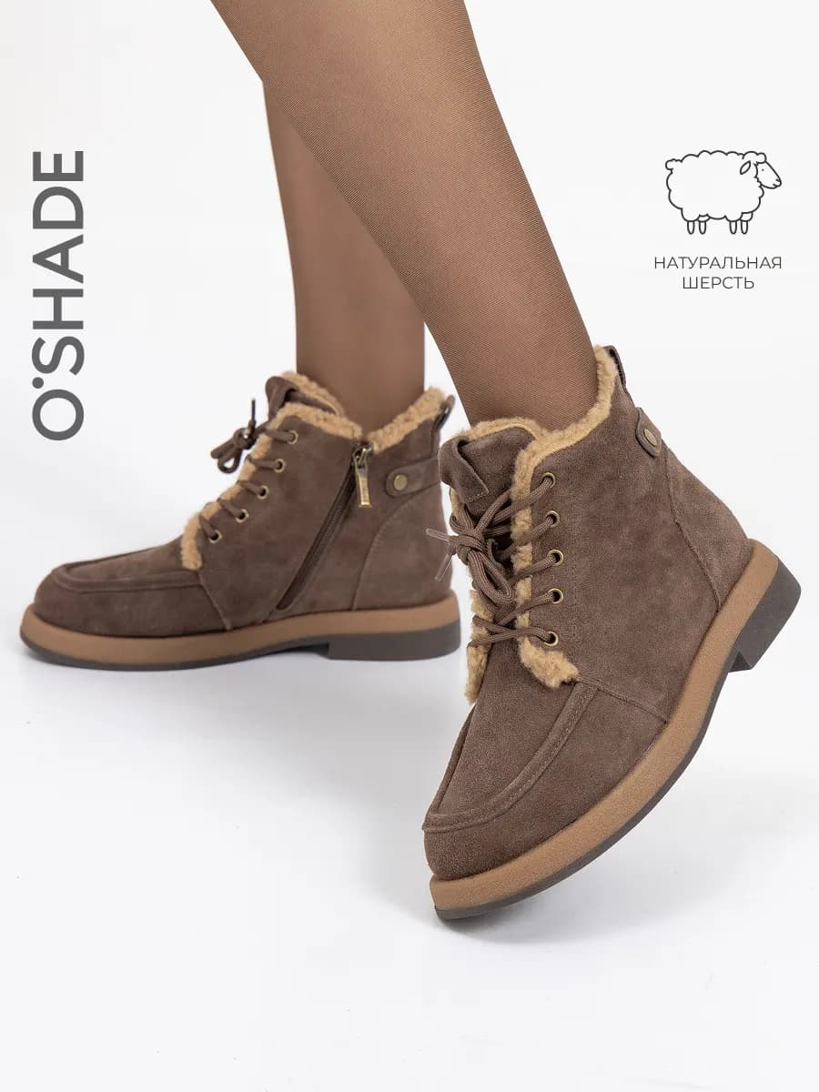 Ботинки зимние женские коричневые - фото 1