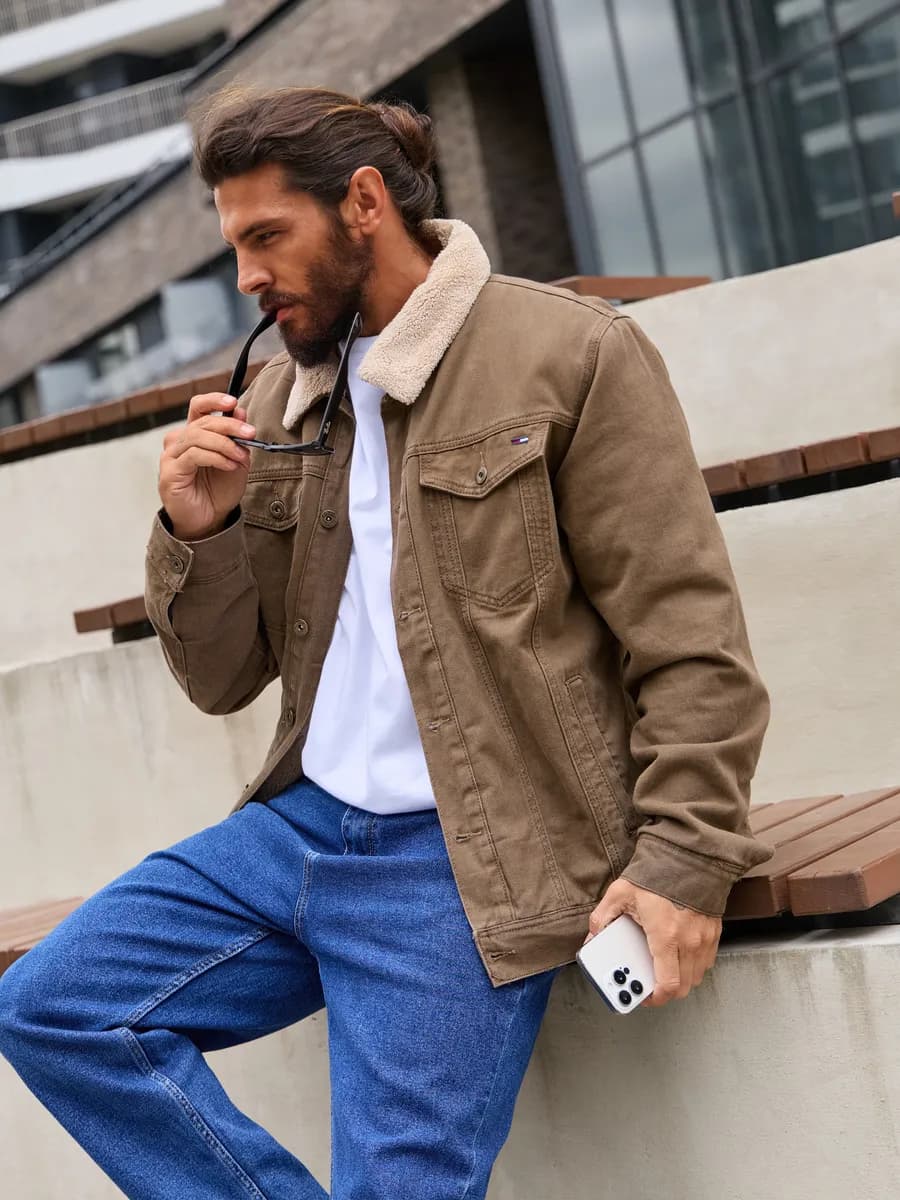 Куртка демисезонная оверсайз джинсовая утепленная