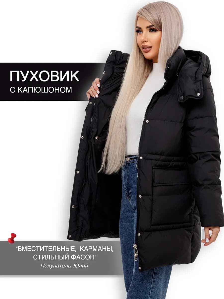 Куртка женская зимняя с капюшоном до -30 градусов