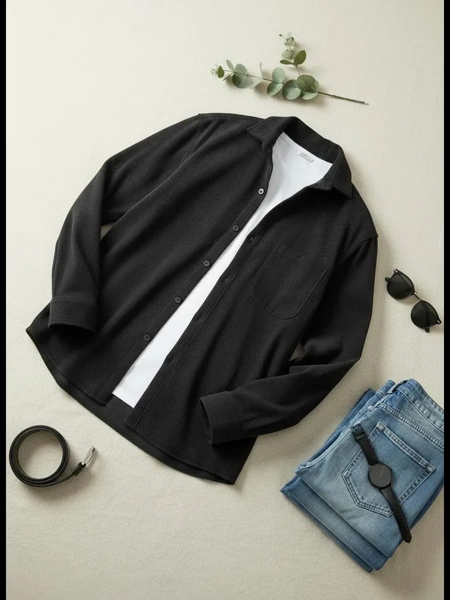 Рубашка вельветовая оверсайз с длинным рукавом