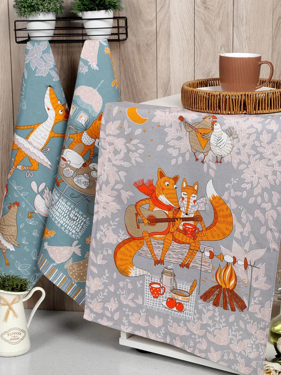 Полотенца кухонные подарочные набор 3 шт