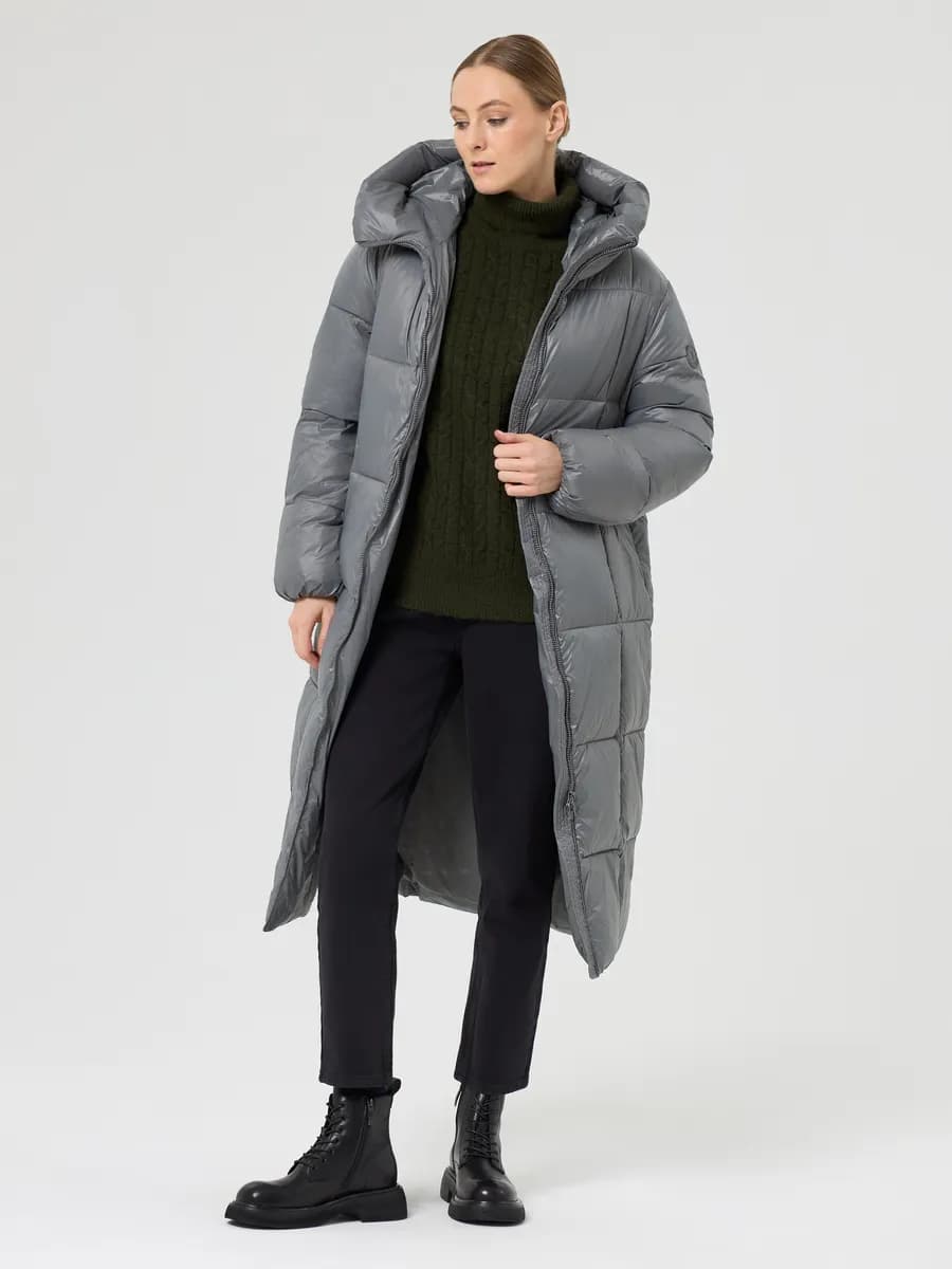 Пальто пуховое зимнее длинное - фото 1