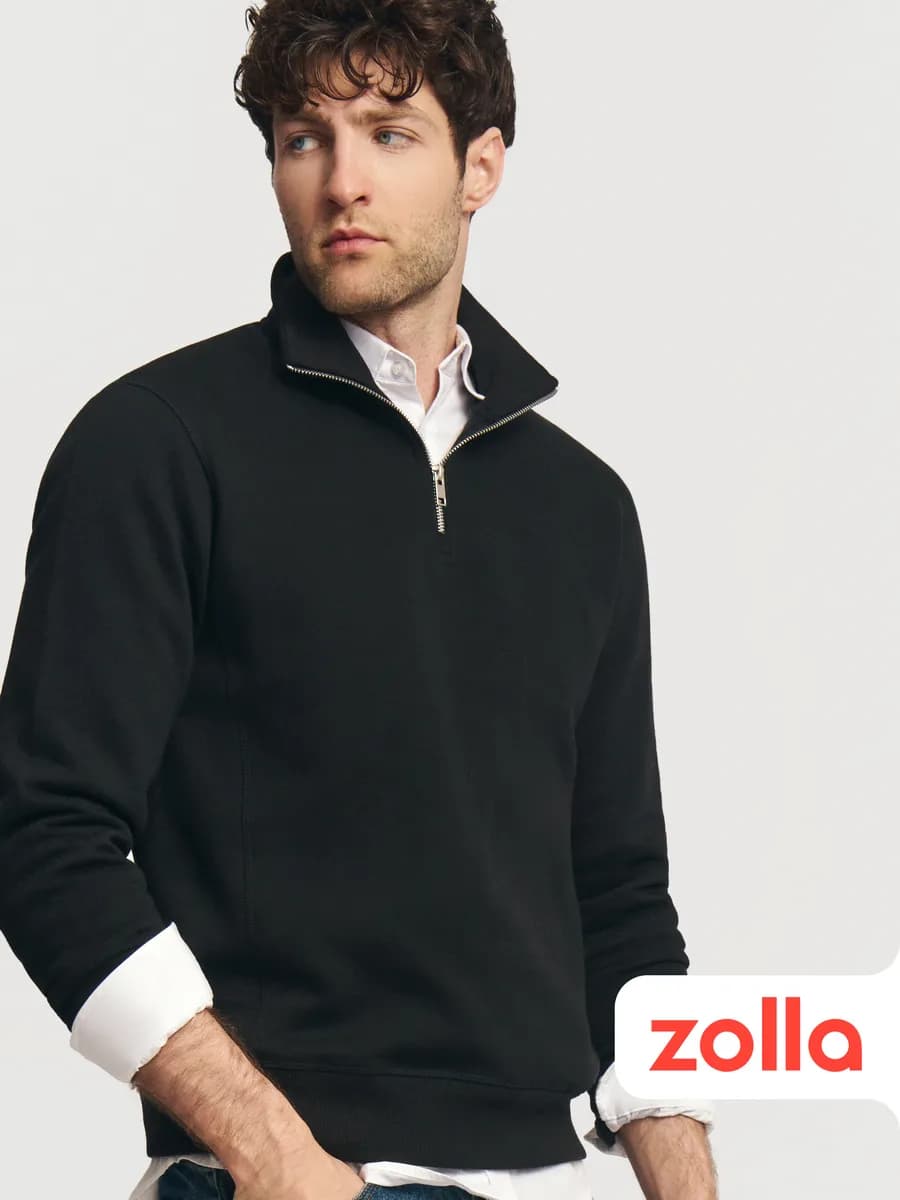 Мужской свитшот прямой на молнии начёс - фото 1