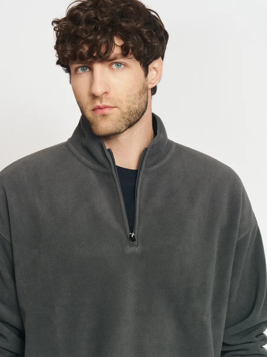 Мужской свитшот оверсайз из флиса
