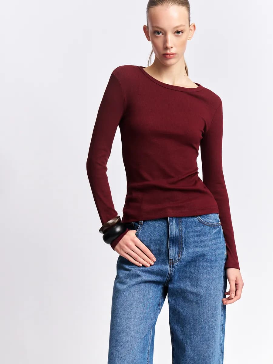 Женский лонгслив из хлопка