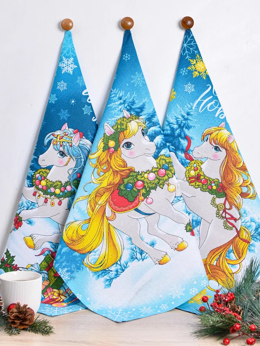 Полотенца кухонные набор 3 шт 60х47 см рогожка