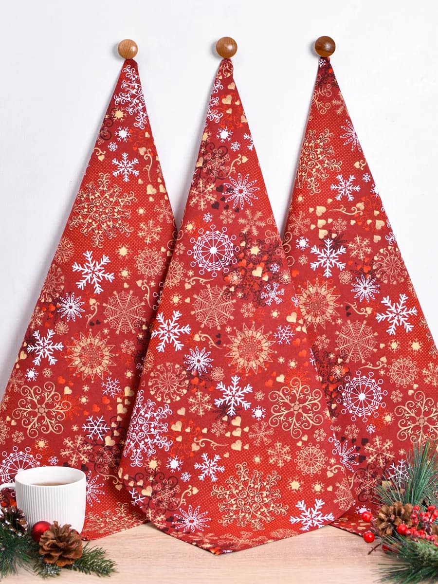 Полотенца кухонные набор 3 шт 60х47 см рогожка - фото 1