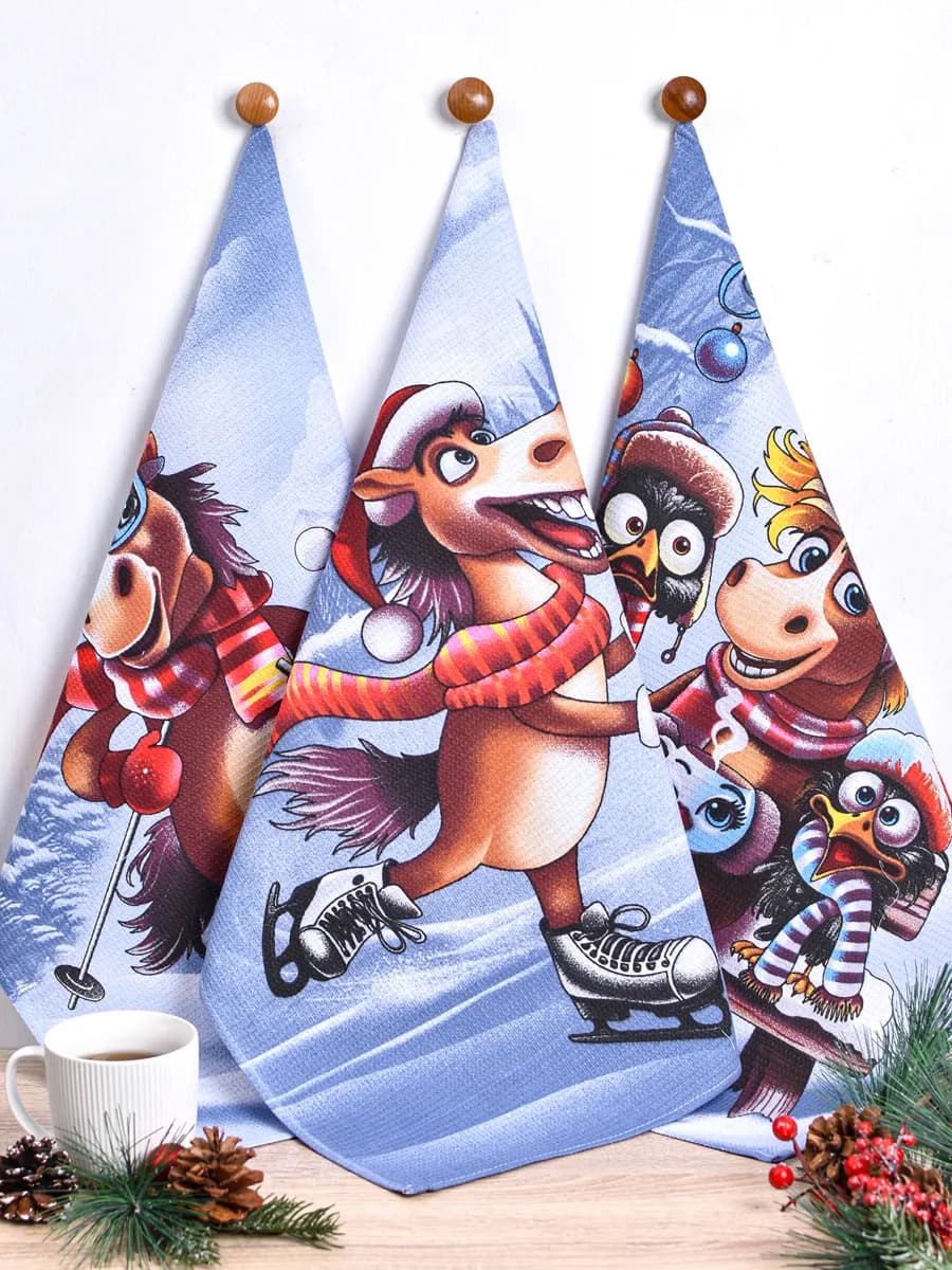 Полотенца кухонные набор 3 шт 60х47 см вафельные