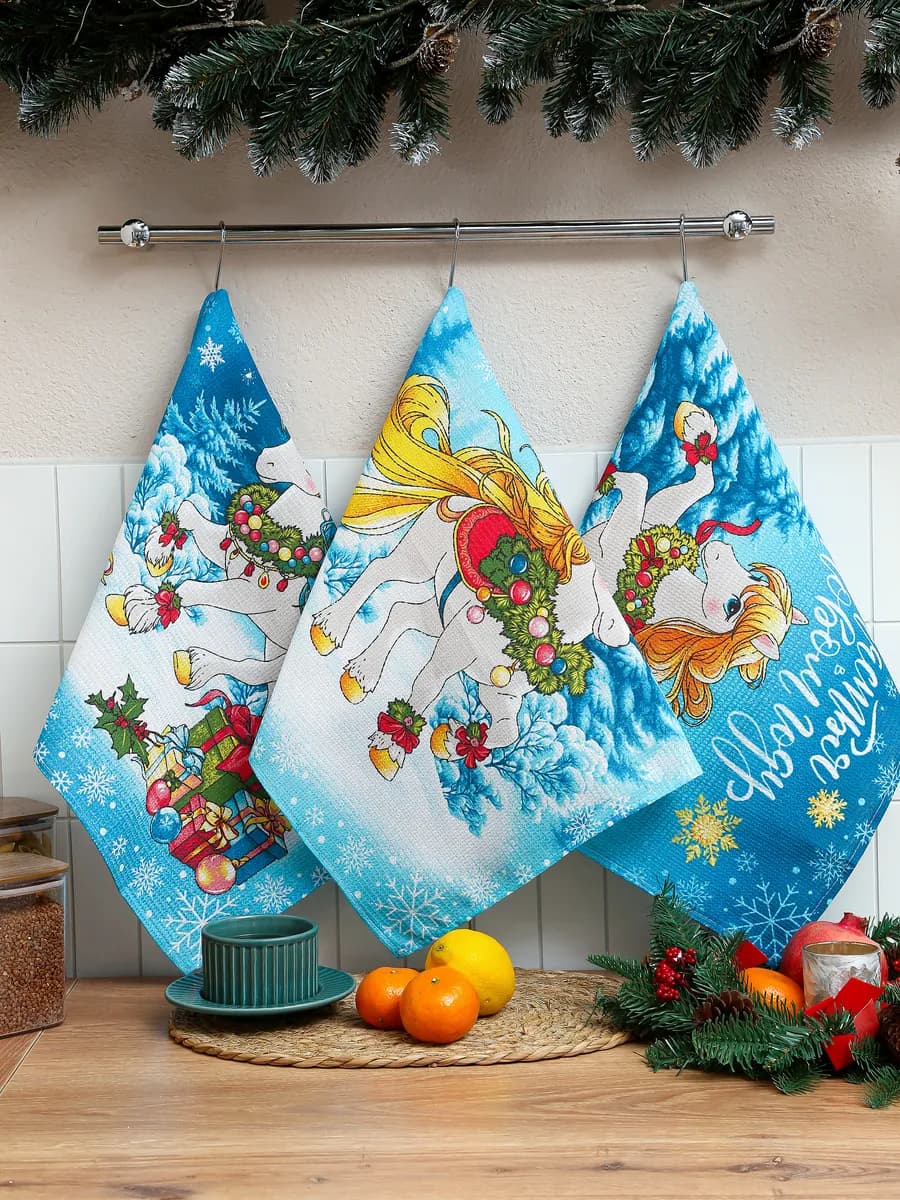 Полотенца кухонные набор 3 шт 60х47 см вафельные