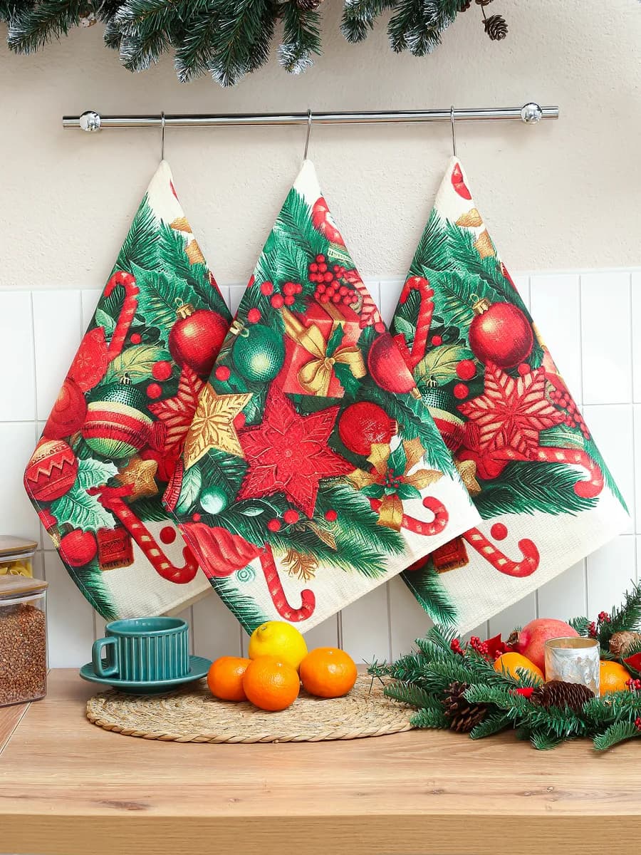 Полотенца кухонные набор 3 шт 60х47 см вафельные