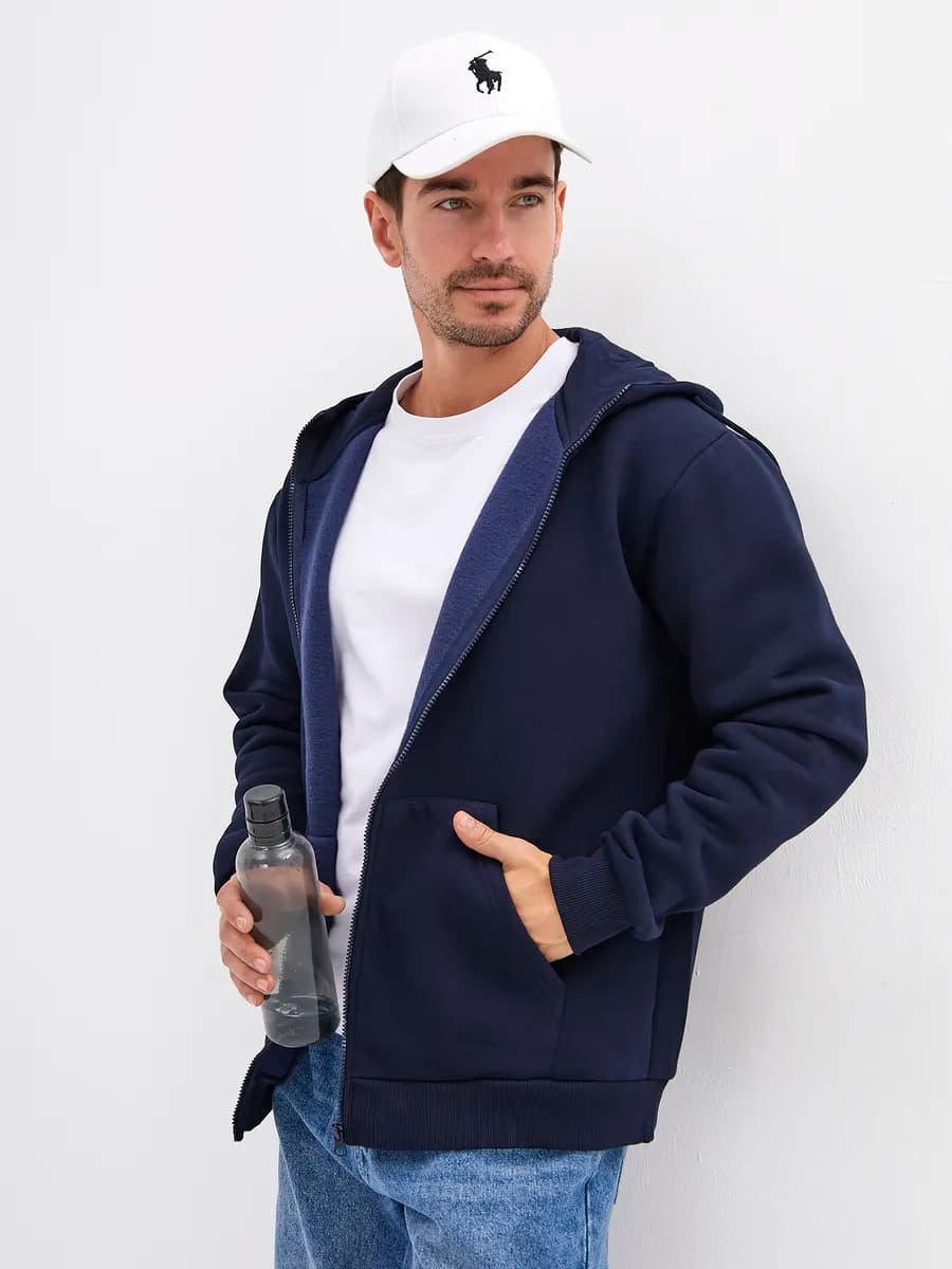 Толстовка на молнии с начесом и капюшоном