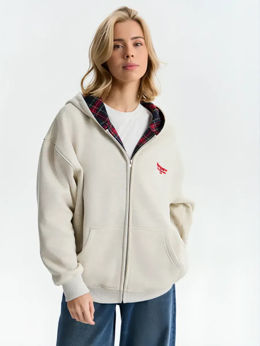 Зипка клетка на молнии с начесом