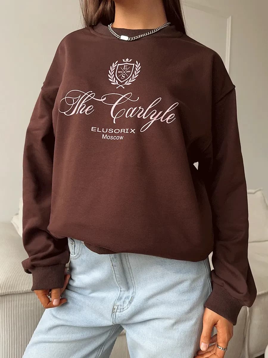 Свитшот оверсайз с принтом