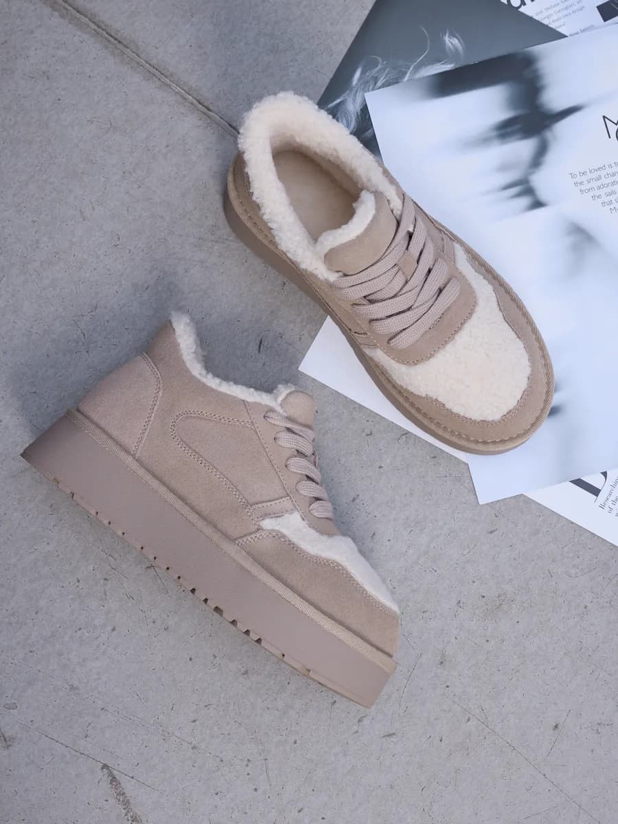 полуботинки замшевые натуральные на платформе - фото 1