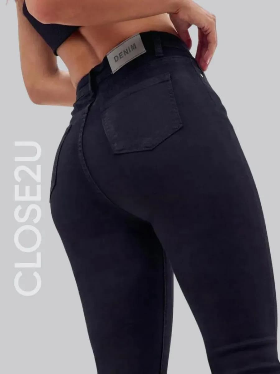 Джинсы скинни с высокой посадкой зауженные стрейч