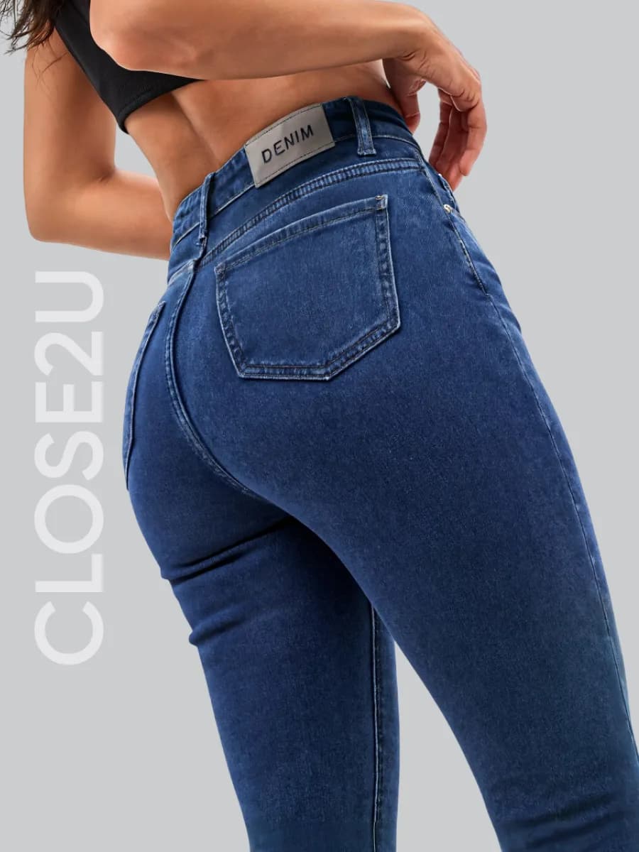 Джинсы скинни с высокой посадкой зауженные стрейч