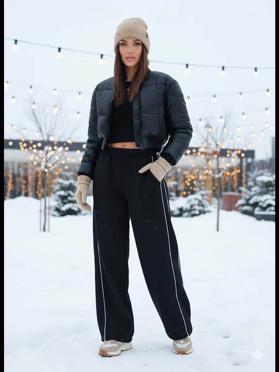 Спортивные штаны с лампасами утепленные