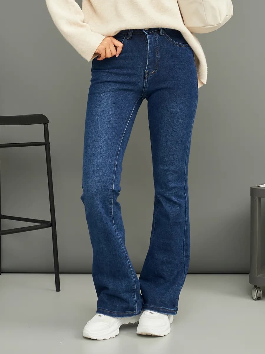 Джинсы клеш высокая посадка - фото 1