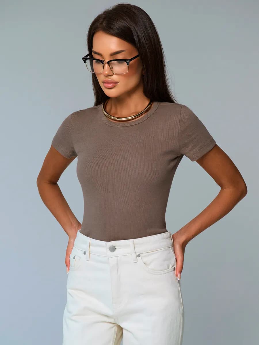 Футболка скимс базовая облегающая