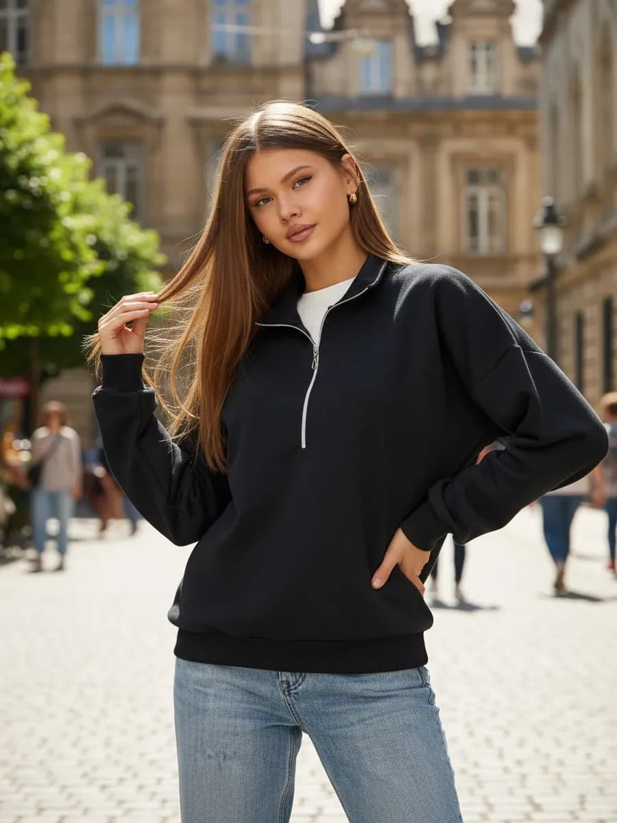 Толстовка теплая на молнии без начеса