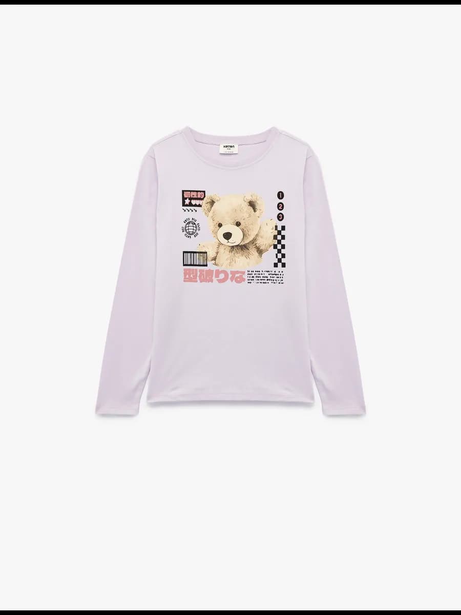 Лонгслив для девочки с принтом