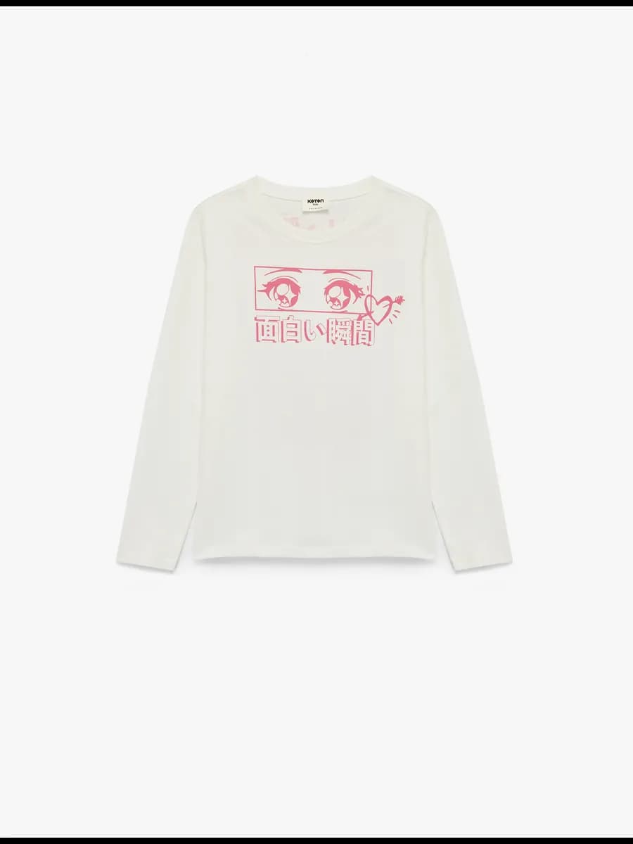 Лонгслив для девочки с принтом