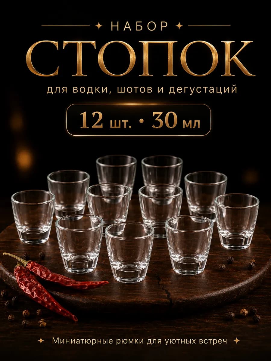 Стопка 30 мл - 12 штук